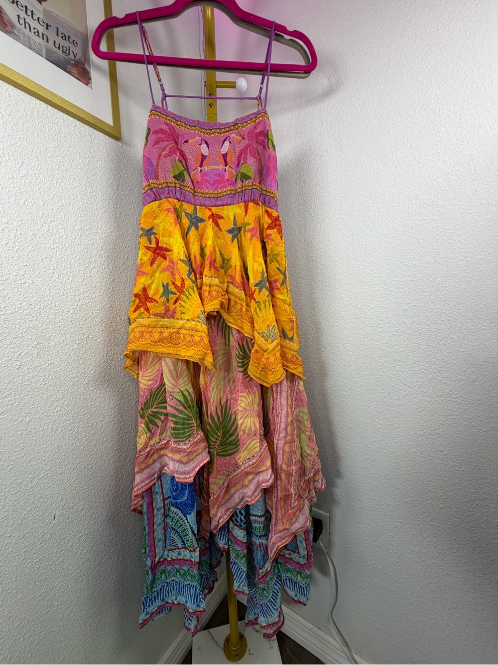 FARM RIO NWT Mixed Scarves Layered Midi Dress - Size Small